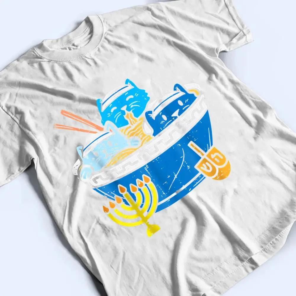 Jewish-Cats-Ramen-Kitten-Anime-Hanukkah-Pajamas-Chanukah-PJs-T-Shirt-2 Jewish Cats Ramen Kitten Anime Hanukkah Pajamas Chanukah PJs T Shirt