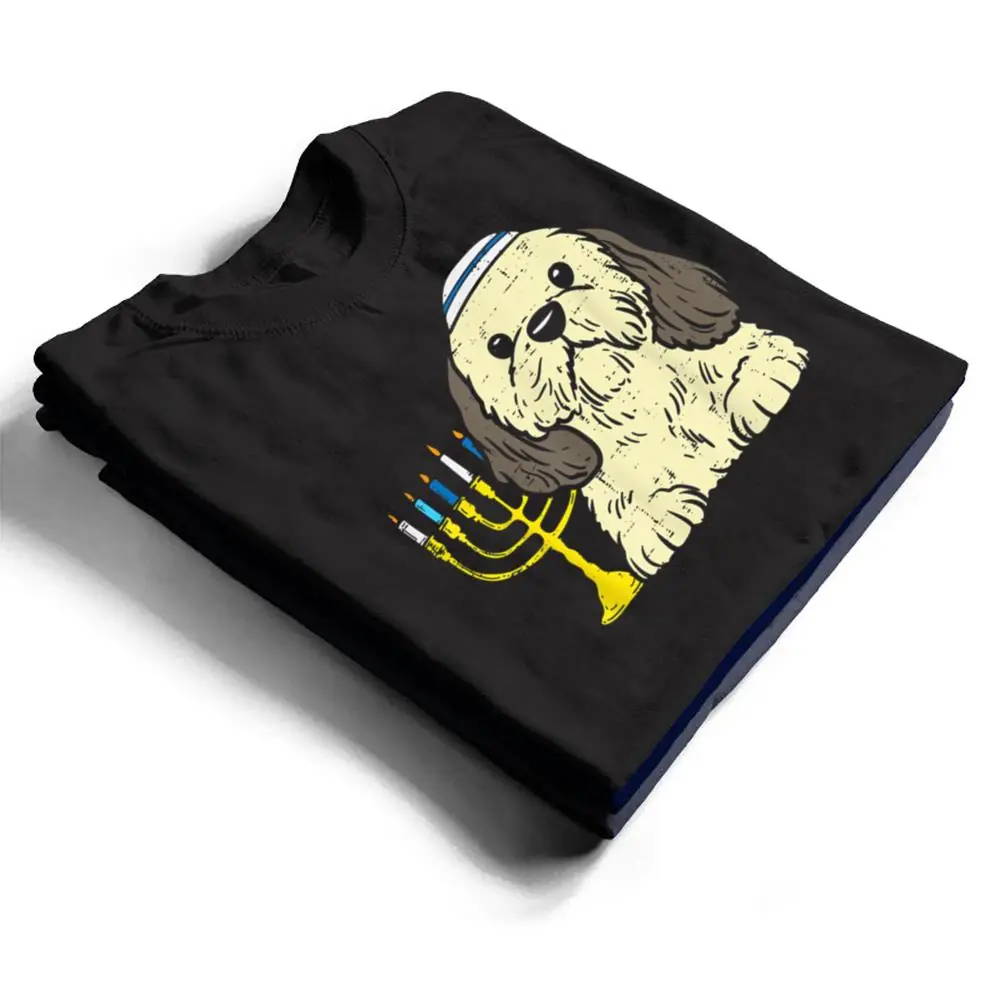 Jewish-Shih-Tzu-Dog-Menorah-Hanukkah-Pajamas-Chanukah-PJs-T-Shirt-1 Jewish Shih Tzu Dog Menorah Hanukkah Pajamas Chanukah PJs T Shirt