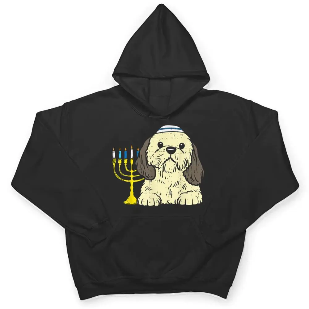 Jewish-Shih-Tzu-Dog-Menorah-Hanukkah-Pajamas-Chanukah-PJs-T-Shirt-3 Jewish Shih Tzu Dog Menorah Hanukkah Pajamas Chanukah PJs T Shirt