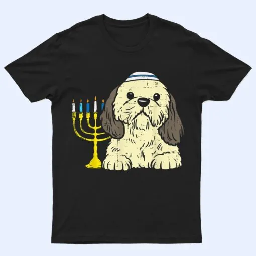 Jewish Shih Tzu Dog Menorah Hanukkah Pajamas Chanukah PJs T Shirt