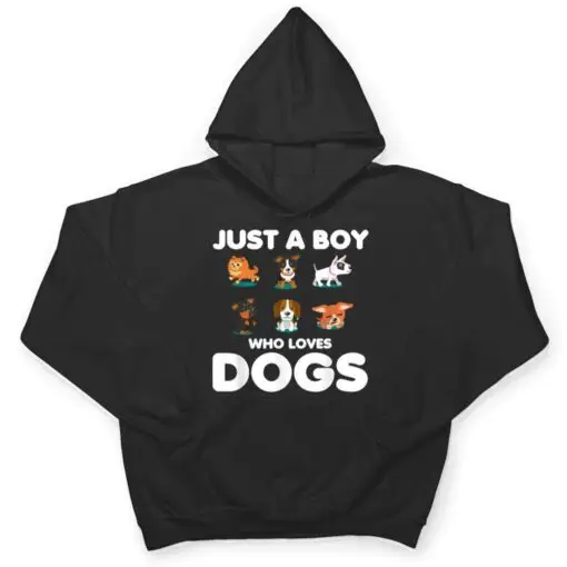 Just A Boy Who Loves Dogs Funny Puppy Dog T Shirt