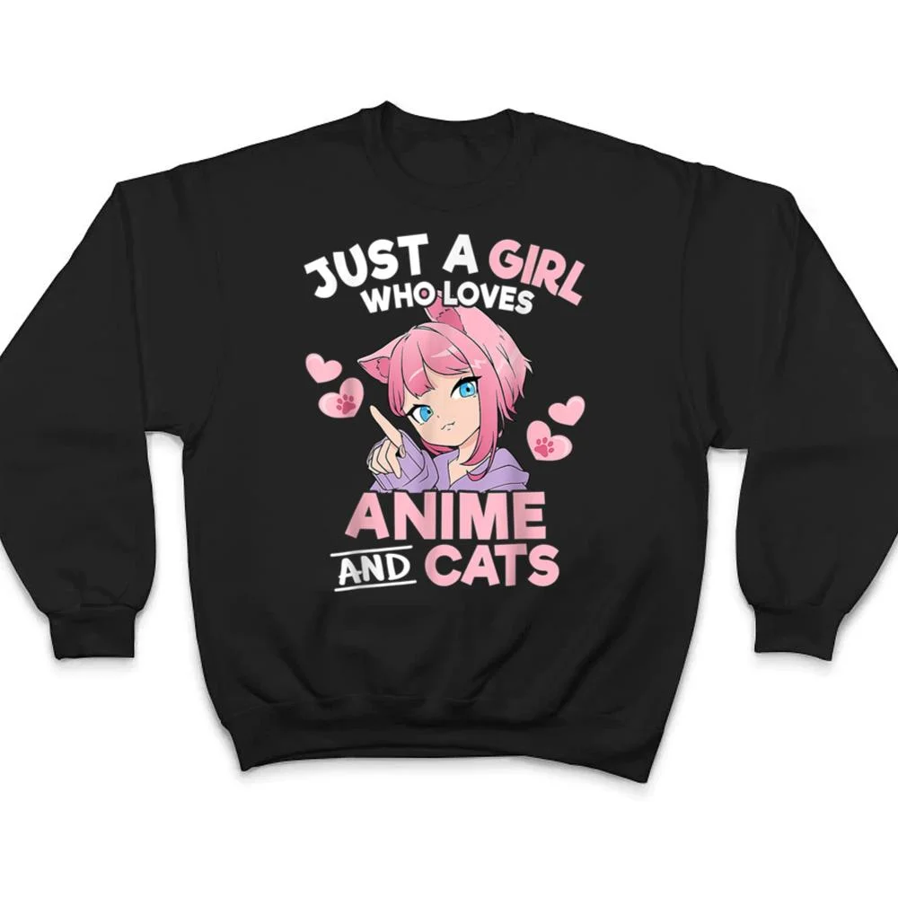 Just-A-Girl-Who-Loves-Anime-And-Cats-Cute-Otaku-Manga-T-Shirt-4 Just A Girl Who Loves Anime And Cats Cute Otaku Manga T Shirt
