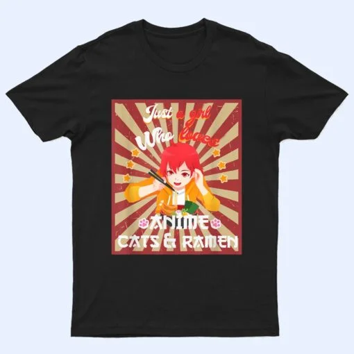 Just A Girl Who Loves Anime & Cats Kawaii Japanese Teen Girl T Shirt