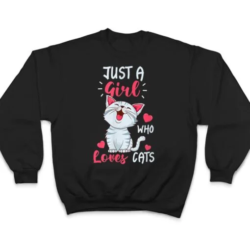 Just A Girl Who Loves Cats Cute Cat Lover Gifts T Shirt