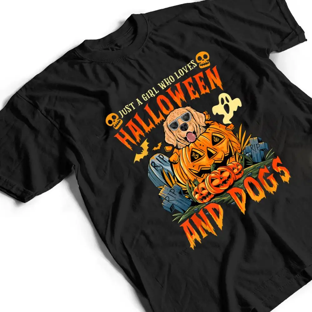 Just-A-Girl-Who-Loves-Halloween-And-Dogs-T-Shirt-2 Just A Girl Who Loves Halloween And Dogs T Shirt
