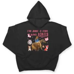 Just A Girl Who Loves Horse Dogs Cats Fox Wolves Lizard T Shirt