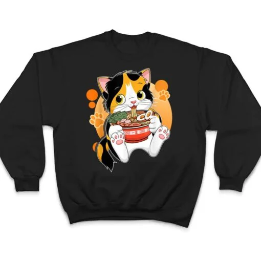 Kawaii Anime Cat Japanese Ramen Noodles Gift T Shirt