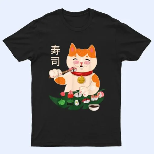 Kawaii Anime Cats Vintage Japanese Sushi Lover T Shirt