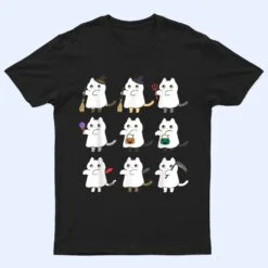 Kawaii Cat Ghosts Black Cat Halloween Cute Costume Spooky T Shirt