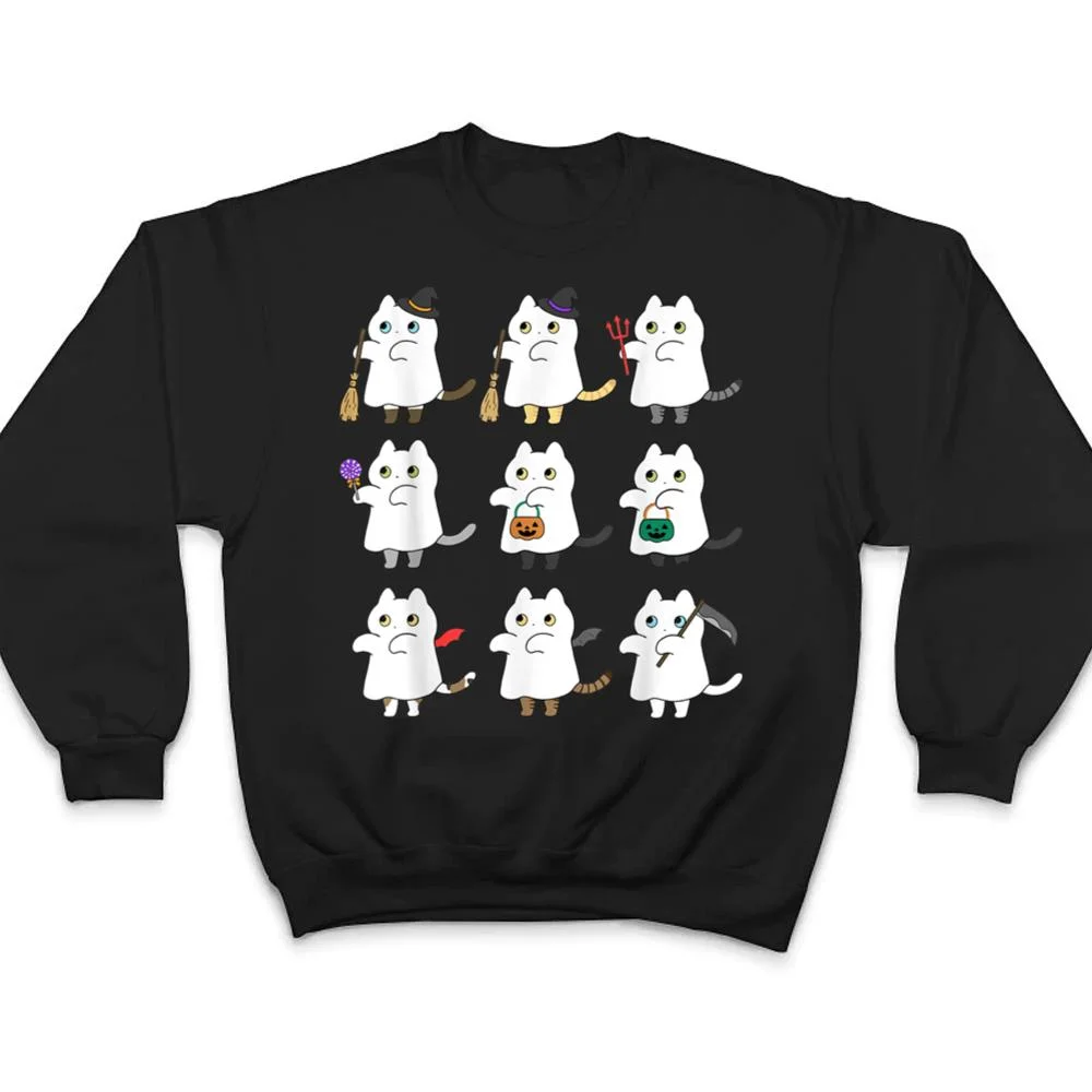 Kawaii-Cat-Ghosts-Black-Cat-Halloween-Cute-Costume-Spooky-T-Shirt-4 Kawaii Cat Ghosts Black Cat Halloween Cute Costume Spooky T Shirt