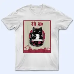 Kawaii Cat Japanese Black Anime Gift Girls Official Teenager T Shirt