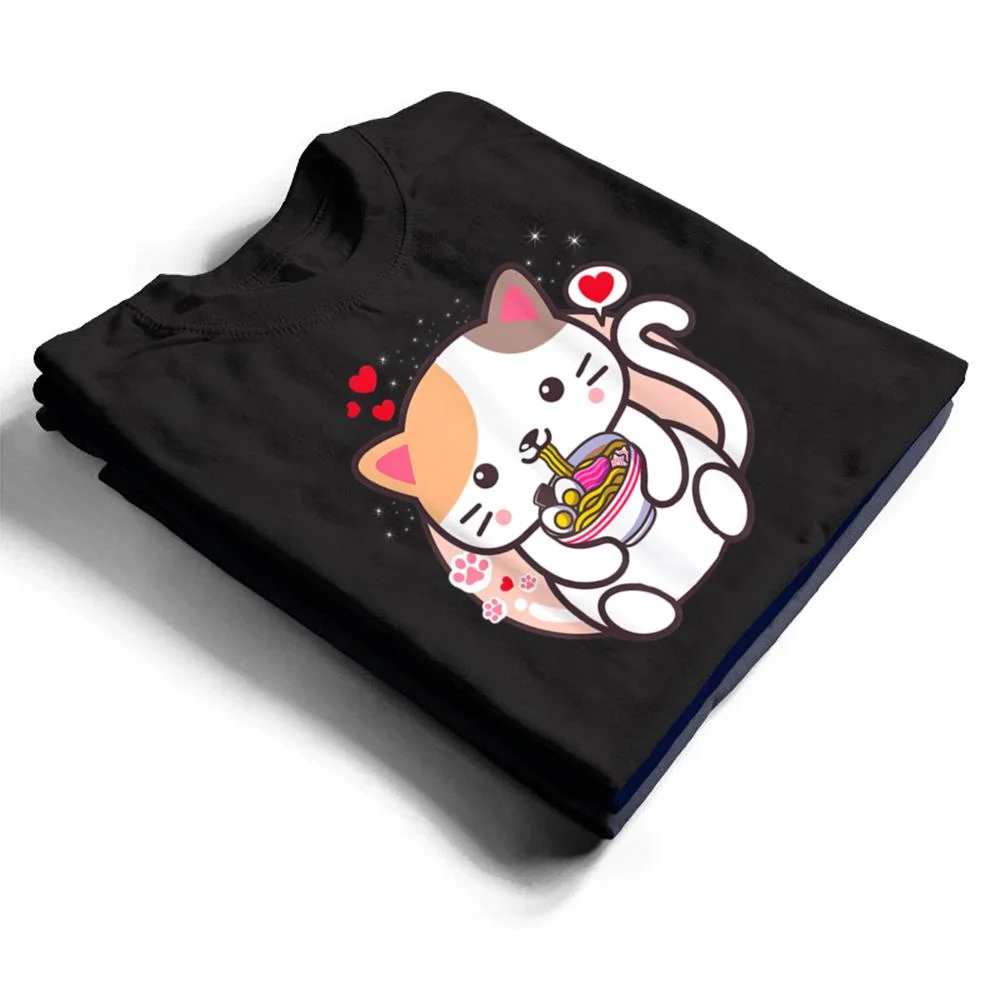 Kawaii-Cat-Ramen-Anime-Japanese-Food-Girls-Official-Teenager-T-Shirt-1 Kawaii Cat Ramen Anime Japanese Food Girls Official Teenager T Shirt