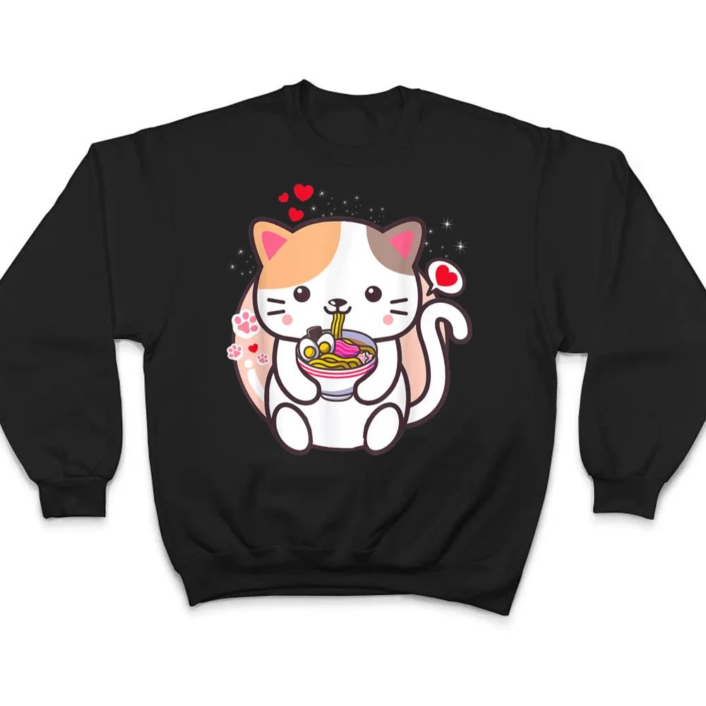 Kawaii-Cat-Ramen-Anime-Japanese-Food-Girls-Official-Teenager-T-Shirt-4 Kawaii Cat Ramen Anime Japanese Food Girls Official Teenager T Shirt