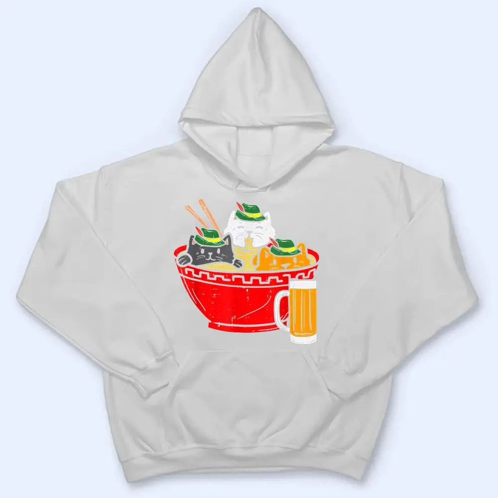 Kawaii-Cats-Ramen-Glasses-German-Hat-Oktoberfest-Bavarian-T-Shirt-3 Kawaii Cats Ramen Glasses German Hat Oktoberfest Bavarian T Shirt