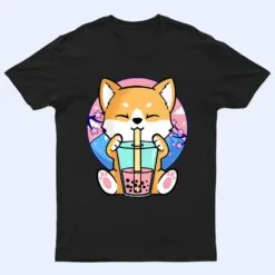Kawaii Corgi Dog Bubble Tea Boba Anime Neko Japanese T Shirt