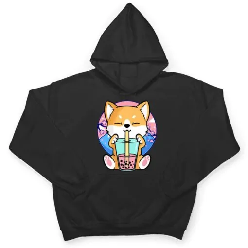 Kawaii Corgi Dog Bubble Tea Boba Anime Neko Japanese T Shirt