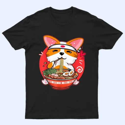 Kawaii Corgi Ramen Cute Anime Japanese Noodles Dog Lovers T Shirt