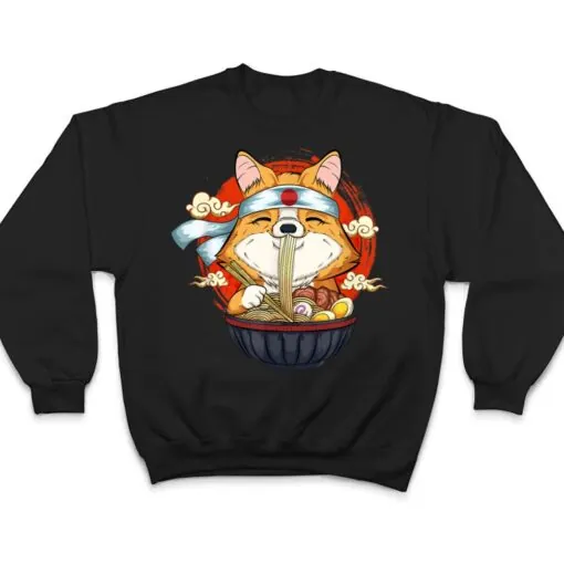 Kawaii Corgi Ramen Cute Japanese Dog Lover Manga Anime Gifts T Shirt