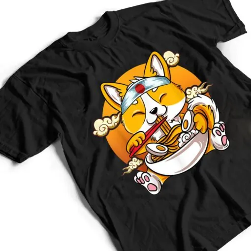 Kawaii Corgi Ramen Cute Japanese Manga Anime Gift Dog Lovers Ver 1 T Shirt