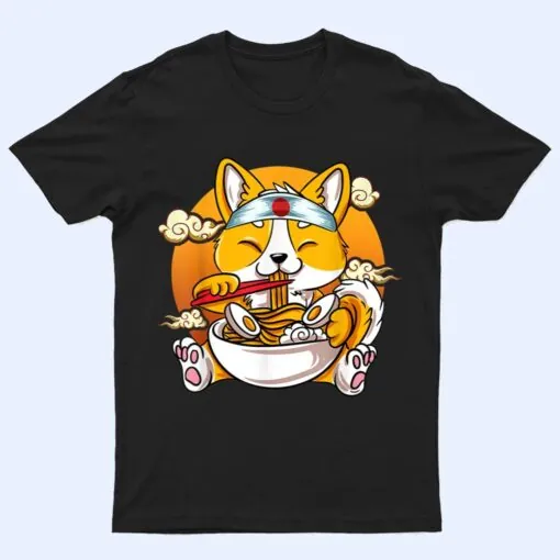 Kawaii Corgi Ramen Cute Japanese Manga Anime Gift Dog Lovers Ver 1 T Shirt