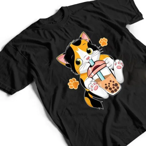 Kawaii Cute Cat Boba Tea Bubble Tea Anime Neko Japanese T Shirt