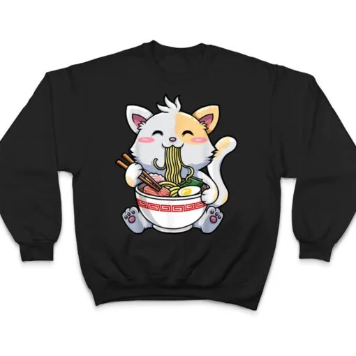 Kawaii Ramen Cat Japanese Anime Apparel Cute Noodle Women T Shirt