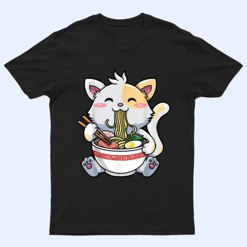 Kawaii Ramen Cat Japanese Anime Apparel Cute Noodle Women T Shirt