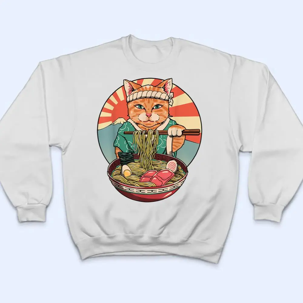 Kawaii-Ramen-Cat-Japanese-Neko-Noodle-Funny-Vintage-Anime-T-Shirt-4 Kawaii Ramen Cat Japanese Neko Noodle Funny Vintage Anime T Shirt