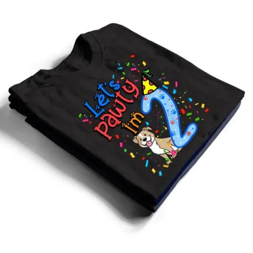 Kids 2nd Birthday Boy Dogs let's pawty i'm 2 year old puppy T Shirt