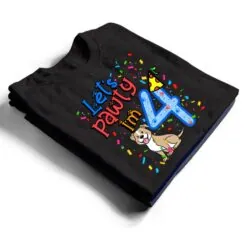 Kids 4th Birthday Boy Dogs let's pawty i'm 4 year old puppy T Shirt Kids 4th Birthday Boy Dogs let's pawty i'm 4 year old puppy T Shirt