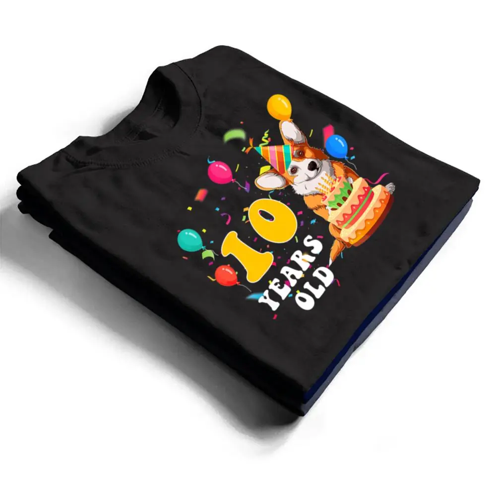 Kids-Cute-10-Years-Old-Corgi-Dog-Lover-10th-Birthday-Party-T-Shirt-1 Kids Cute 10 Years Old Corgi Dog Lover 10th Birthday Party T Shirt