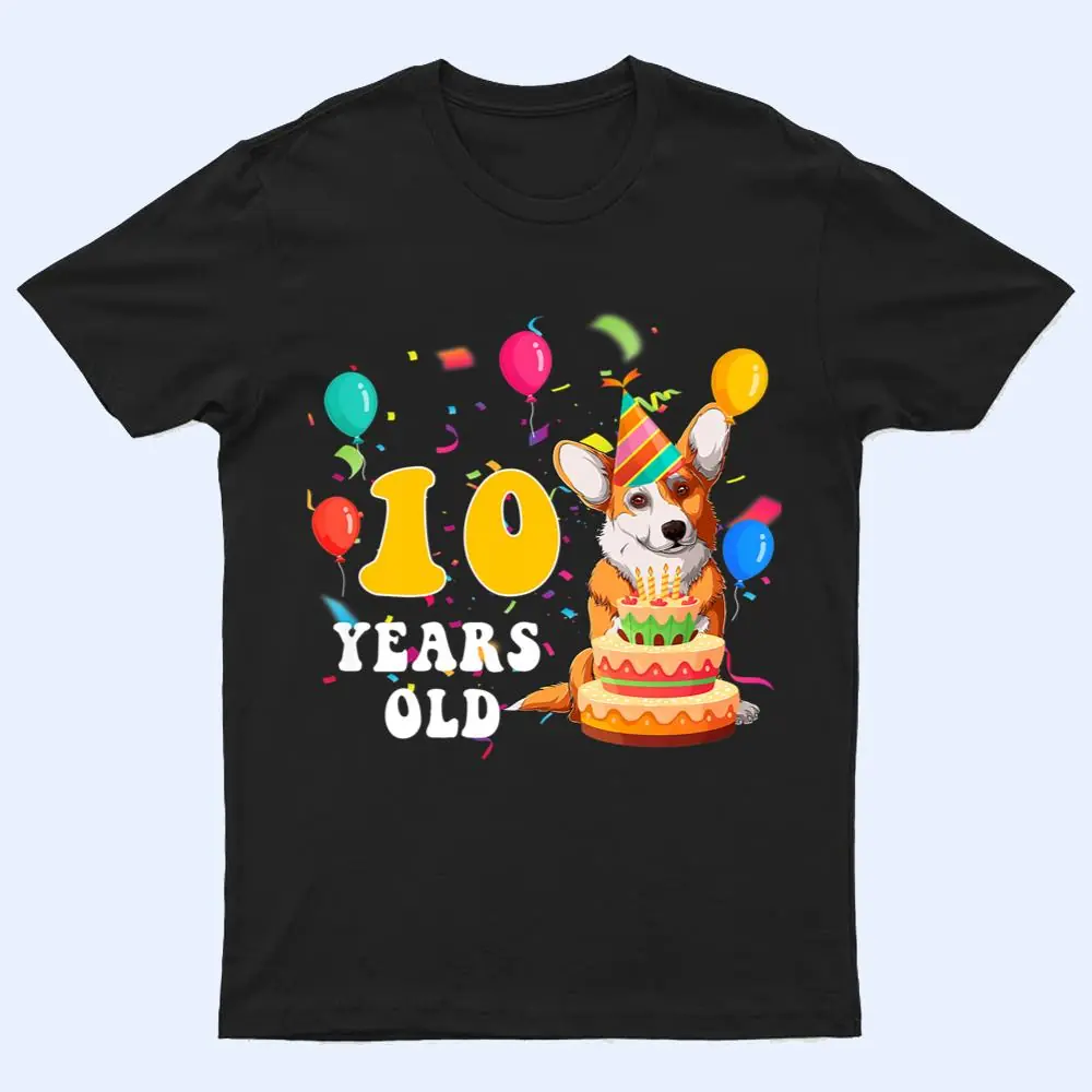 Kids Cute 10 Years Old Corgi Dog Lover 10th Birthday Party T Shirt Kids Cute 10 Years Old Corgi Dog Lover 10th Birthday Party T Shirt