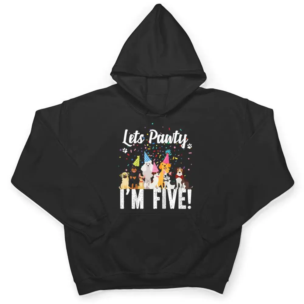 Kids-Lets-Pawty-Im-FIVE-Puppy-Dog-Themed-Birthday-Party-T-Shirt-3 Kids Lets Pawty I'm FIVE! Puppy Dog Themed Birthday Party T Shirt