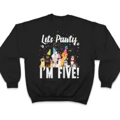 Kids Lets Pawty I'm FIVE! Puppy Dog Themed Birthday Party T Shirt Kids Lets Pawty I'm FIVE! Puppy Dog Themed Birthday Party T Shirt