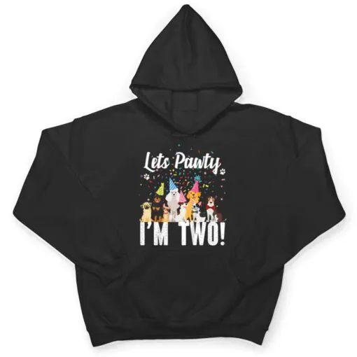 Kids Lets Pawty I'm TWO! Puppy Dog Themed Birthday Party Outfit T Shirt