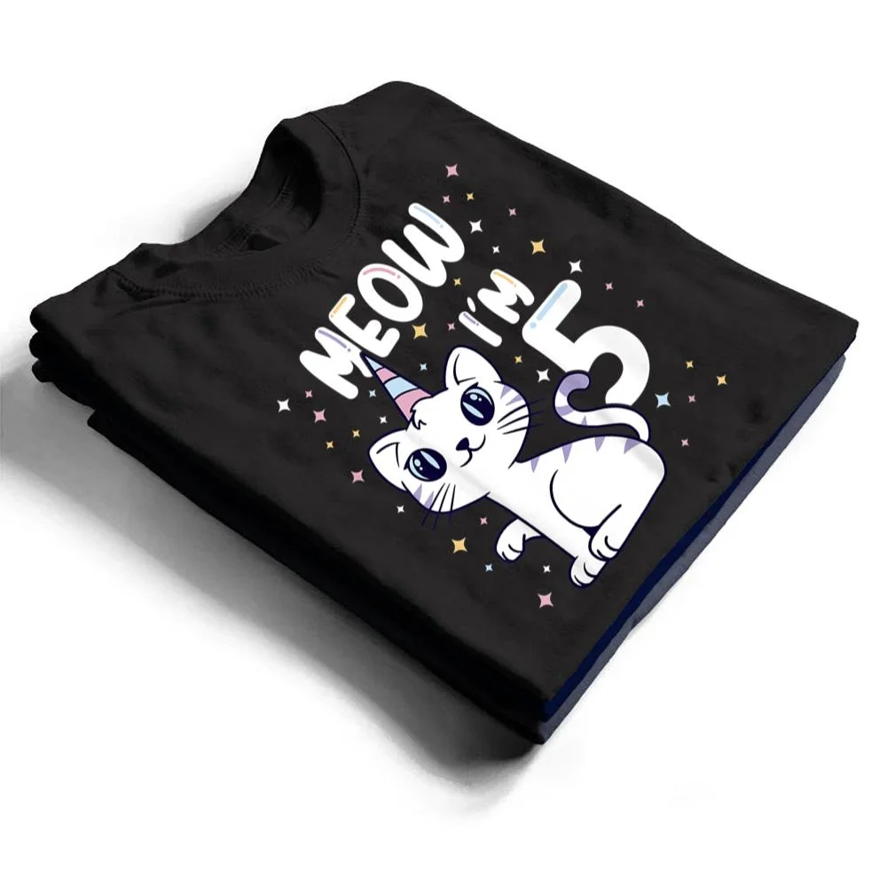 Kids-Meow-Im-5-bday-cat-party-cute-5th-Birthday-Kids-Cat-T-Shirt-1 Kids Meow I'm 5 bday cat party cute 5th Birthday Kids Cat T Shirt