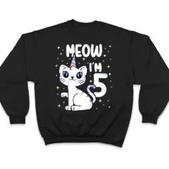 Kids Meow I'm 5 bday cat party cute 5th Birthday Kids Cat T Shirt Kids Meow I'm 5 bday cat party cute 5th Birthday Kids Cat T Shirt