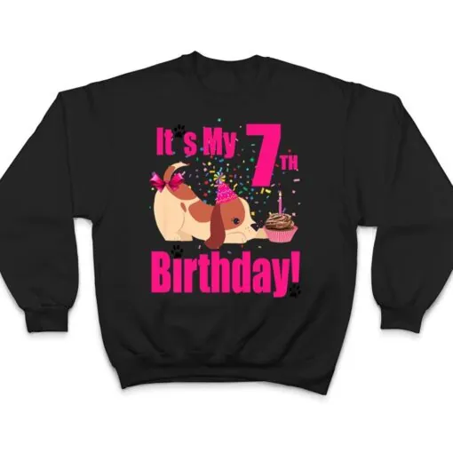 Kids it's my 7th birthday dog puppy lover (girl) 7 years old T Shirt