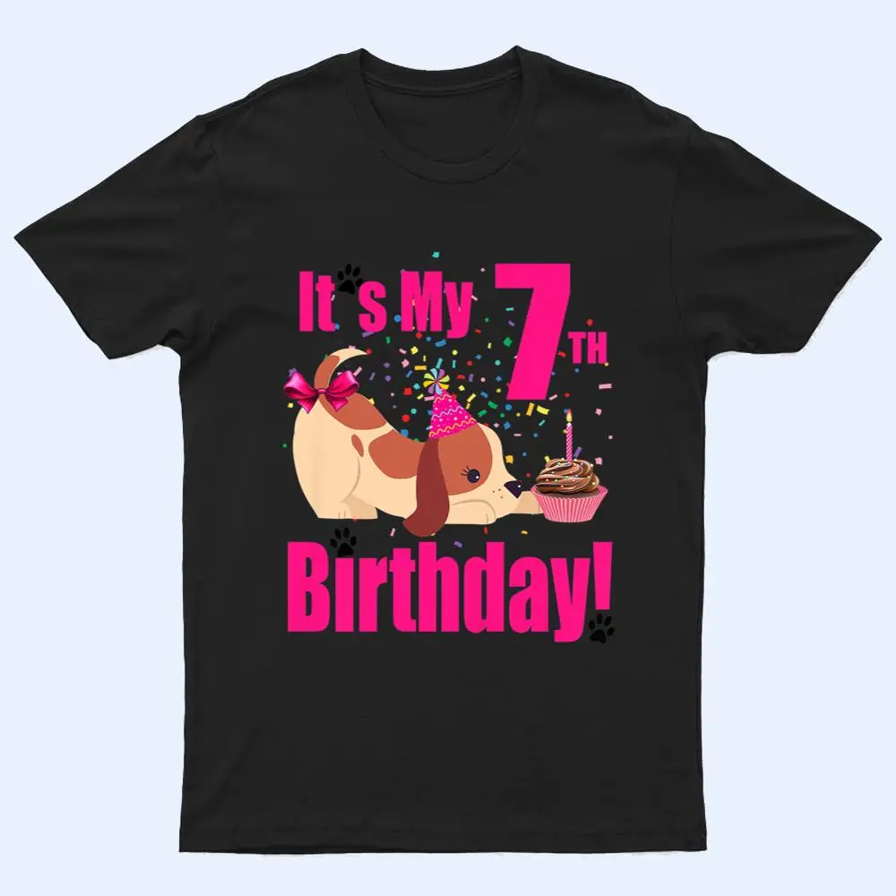 Kids it's my 7th birthday dog puppy lover (girl) 7 years old T Shirt Kids it's my 7th birthday dog puppy lover (girl) 7 years old T Shirt