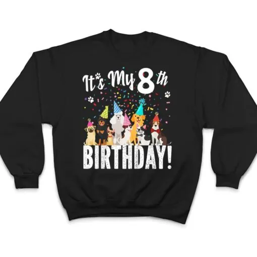 Kids its my 8th birthday toddler girl with dogs T Shirt