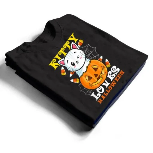 Kitty Loves Halloween Funny Scary And Spooky Halloween Cat T Shirt