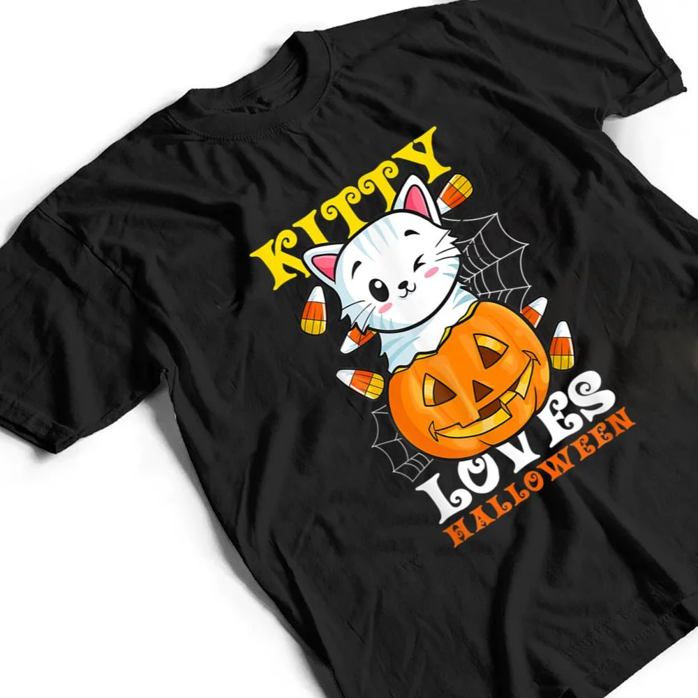 Kitty-Loves-Halloween-Funny-Scary-And-Spooky-Halloween-Cat-T-Shirt-2 Kitty Loves Halloween Funny Scary And Spooky Halloween Cat T Shirt