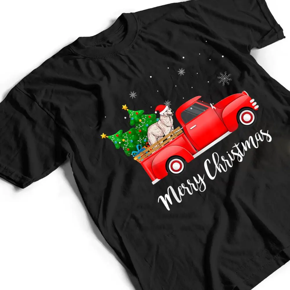 Kuvasz-Dog-Riding-Red-Truck-Christmas-Tree-Xmas-Dog-Lover-T-Shirt-2 Kuvasz Dog Riding Red Truck Christmas Tree Xmas Dog Lover T Shirt