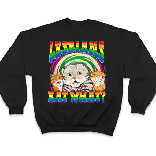 Lesbians Eat What Cat National Coming Out Day LGBQ Pride T Shirt