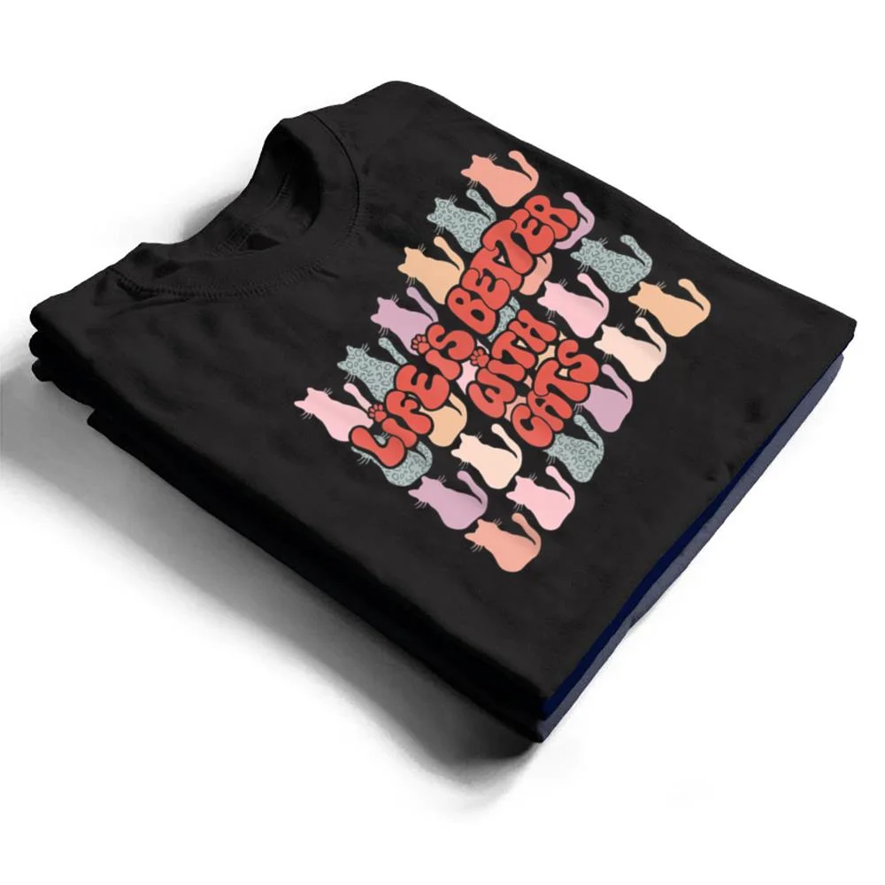Life-Is-Better-With-Cats-Retro-Cat-Mama-Dad-Groovy-Men-Women-T-Shirt-1 Life Is Better With Cats Retro Cat Mama Dad Groovy Men Women T Shirt