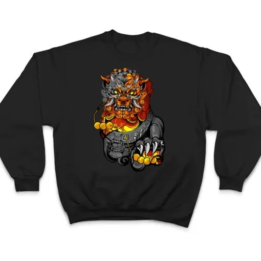 Lion Door Guardian Statue Fu Dog Or Foo Dog T Shirt