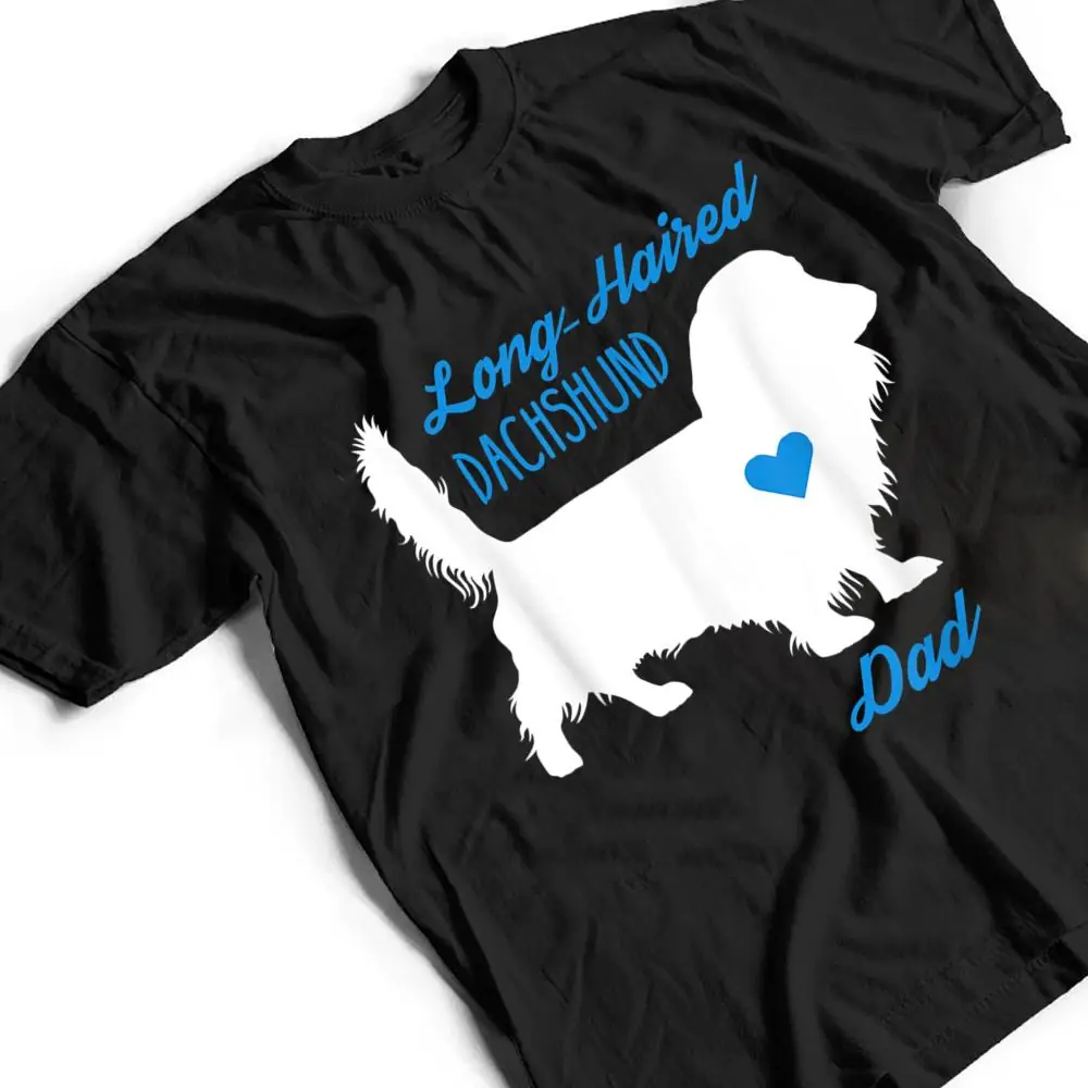Long-Haired-Dachshund-Dad-Fathers-Day-Wiener-Dog-T-Shirt-2 Long-Haired Dachshund Dad - Father's Day Wiener Dog T Shirt