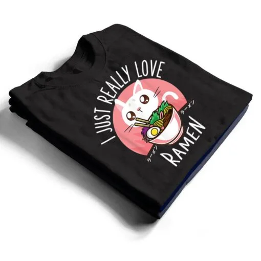 Love Ramen Japanese Noodles Kawaii Anime Cat Gifts T Shirt