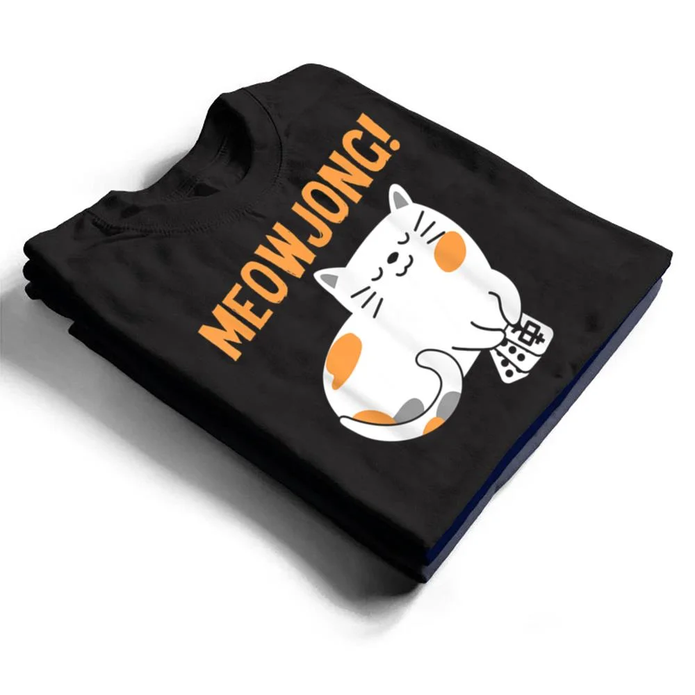 Mahjong-Cat-Player-Board-Game-Mah-Jongg-China-Solitaire-T-Shirt-1 Mahjong Cat Player Board Game Mah-Jongg China Solitaire T Shirt