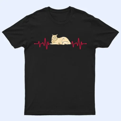 Maine Coon Cat Heartbeat T Shirt